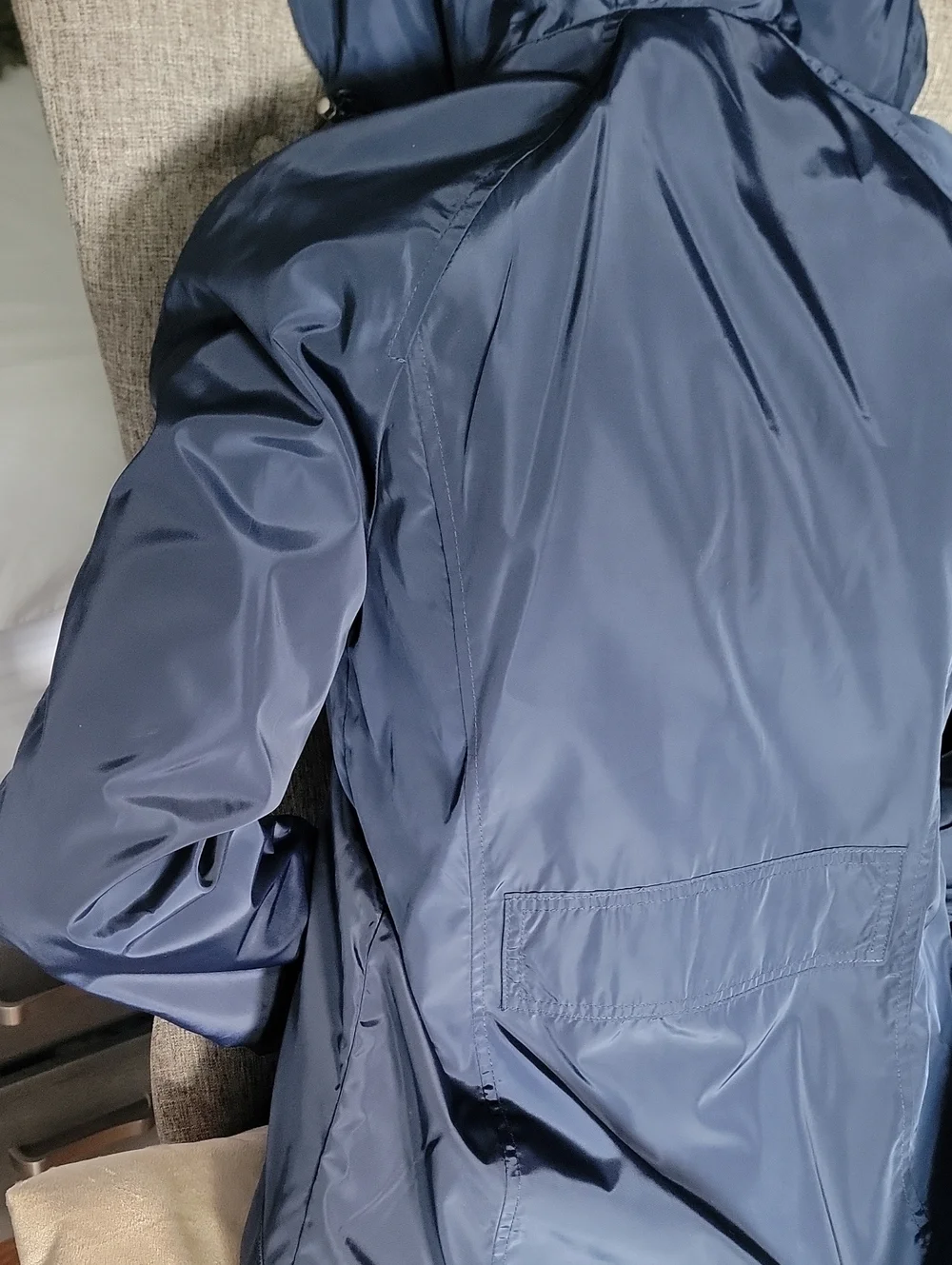 Marc New York Navy Hooded Trench Coat